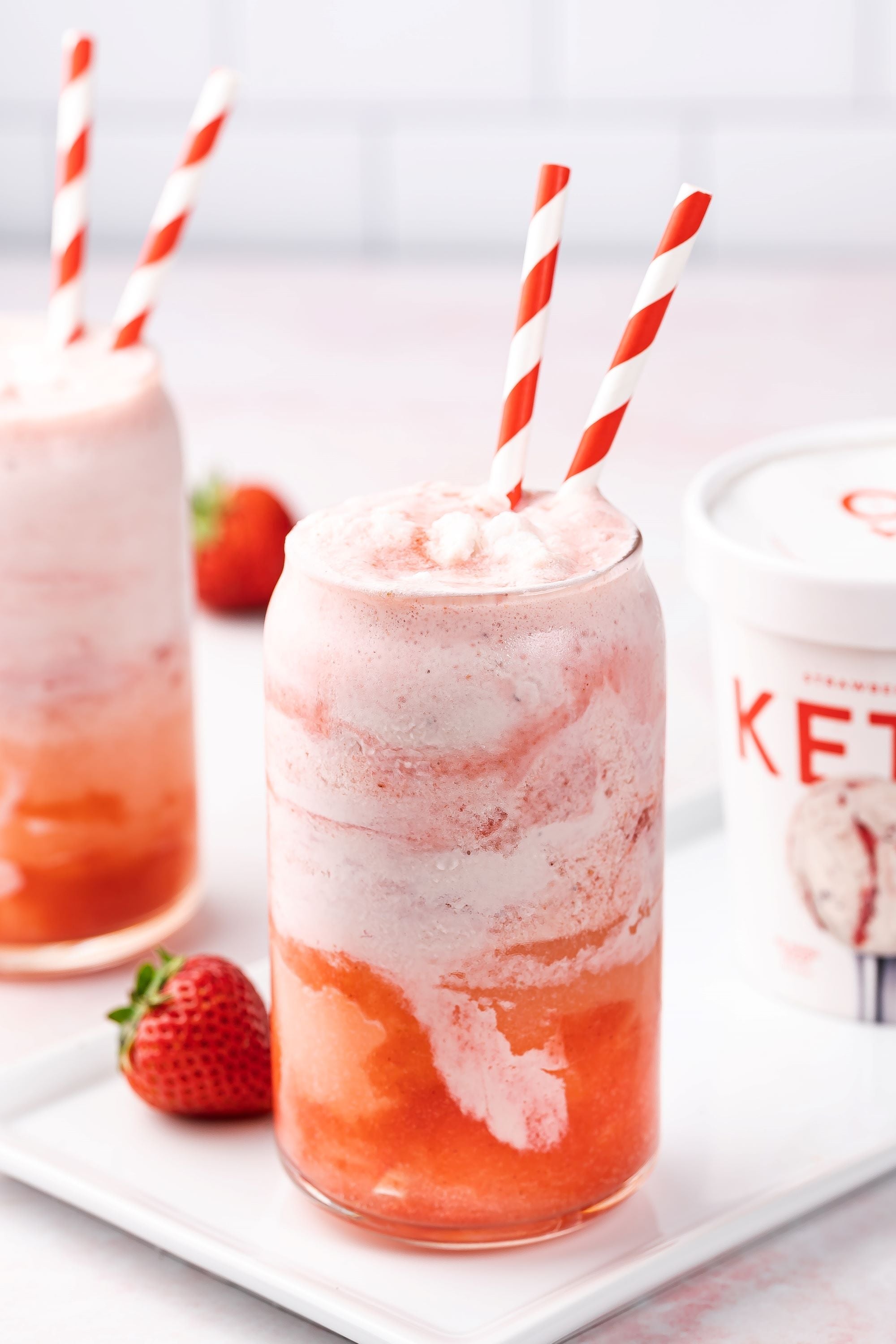 Italian Soda with Strawberry Ice Cream