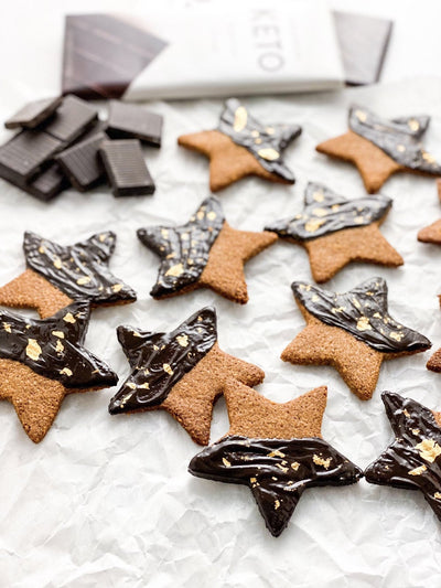 Keto Spiced Chocolate Dipped Ginger Cookies