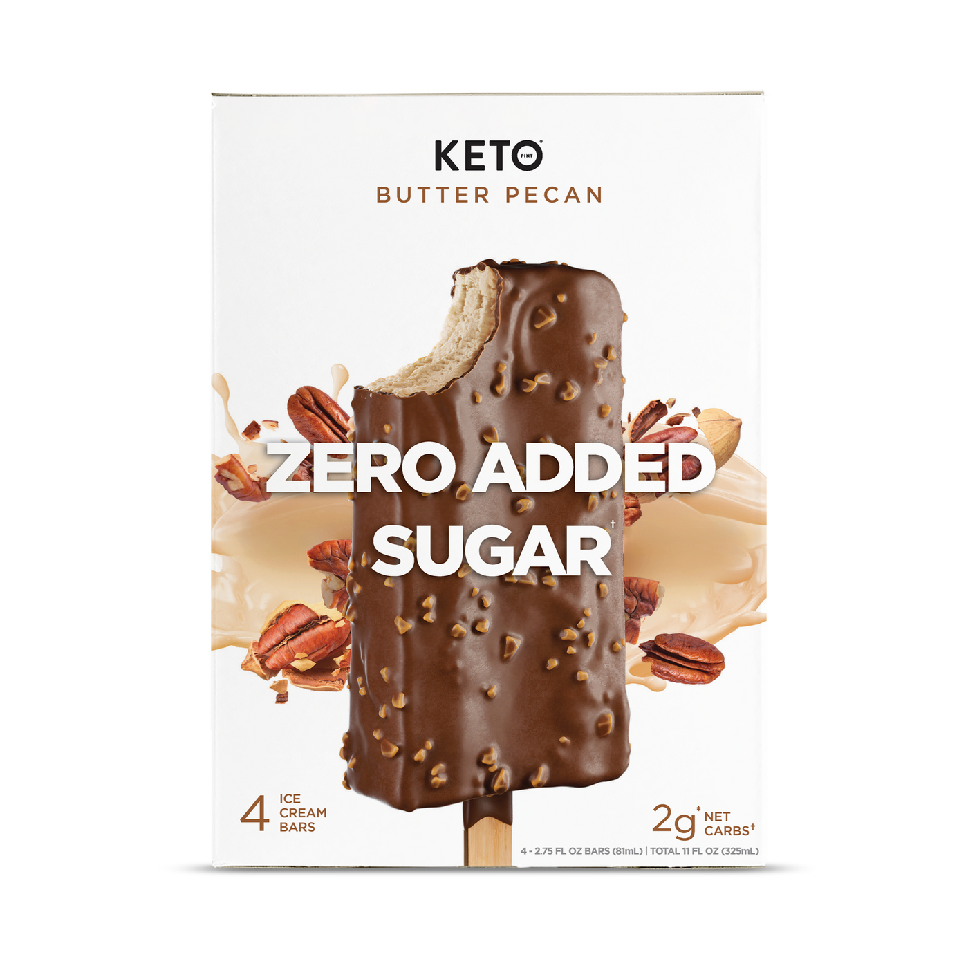 Zero Added Sugar Ice Cream Bars - Butter Pecan