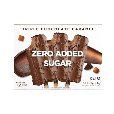 Zero Added Sugar Ice Cream Bars - Triple Chocolate Caramel 12 Pack