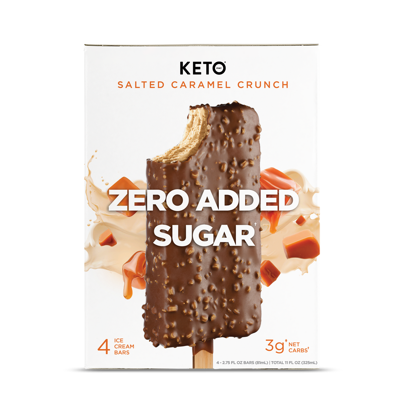 Zero Added Sugar Ice Cream Bars - Salted Caramel Crunch