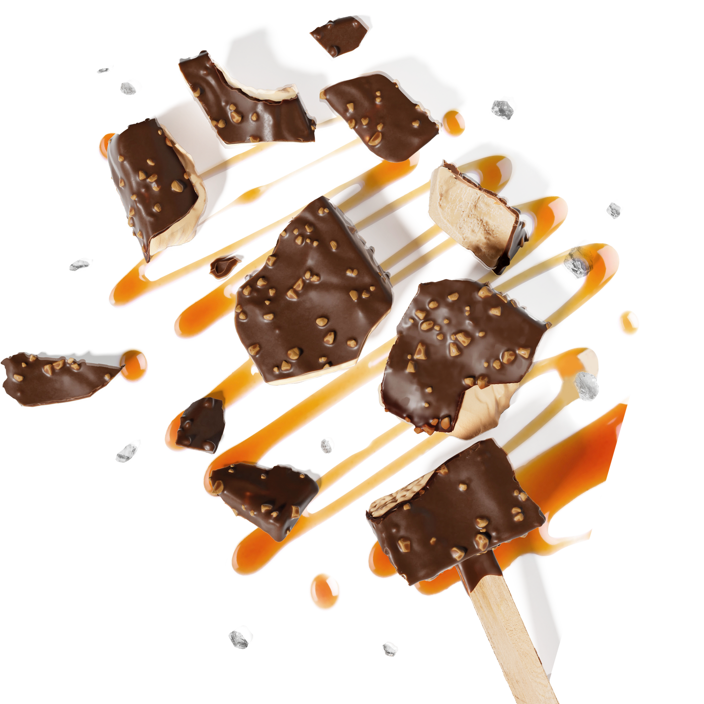 Zero Added Sugar Ice Cream Bars - Salted Caramel Almond